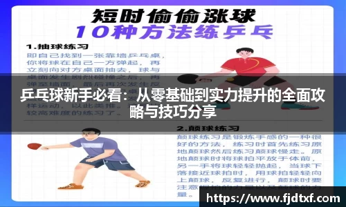 乒乓球新手必看：从零基础到实力提升的全面攻略与技巧分享